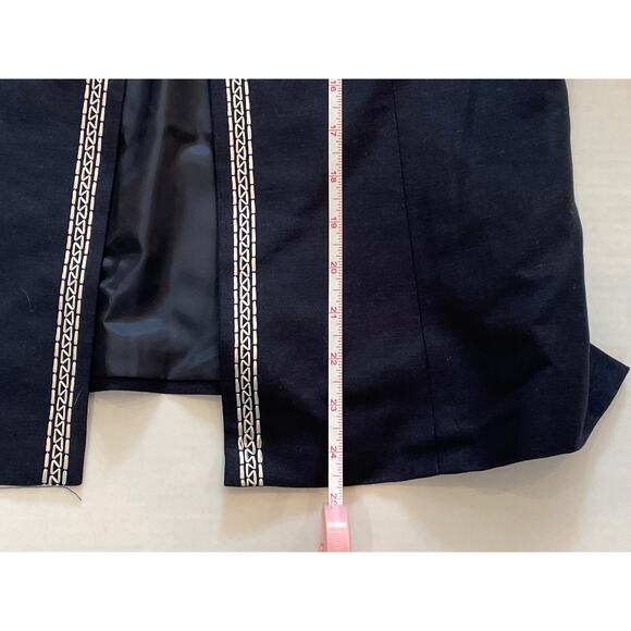 NWT Coldwater Creek Navy Linen Blend Embroidered Blazer / Jacket & Tank Set, 8 - Picture 12 of 15